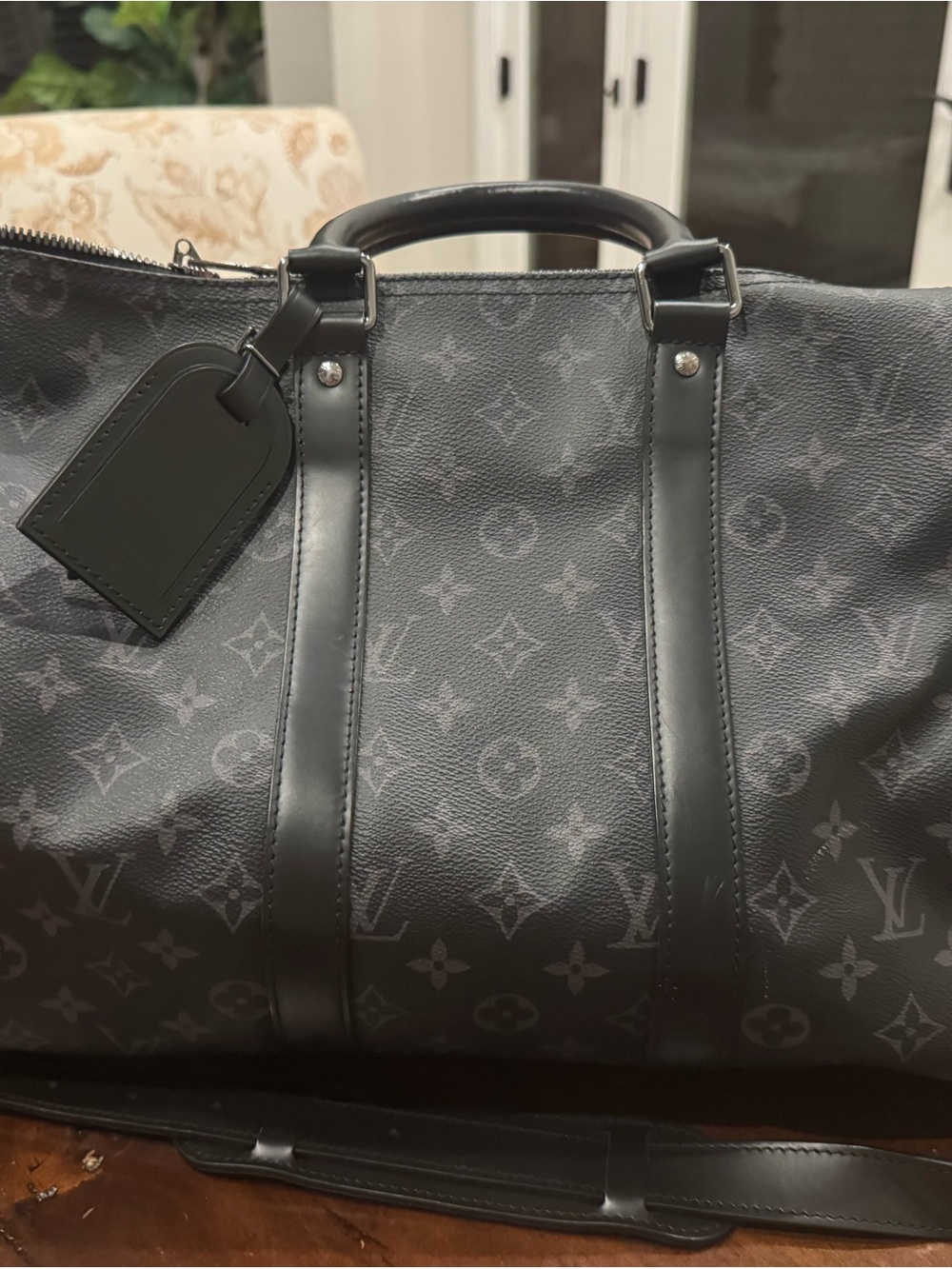 Louis Vuitton Grey Monogram Keepall Duffel Bag